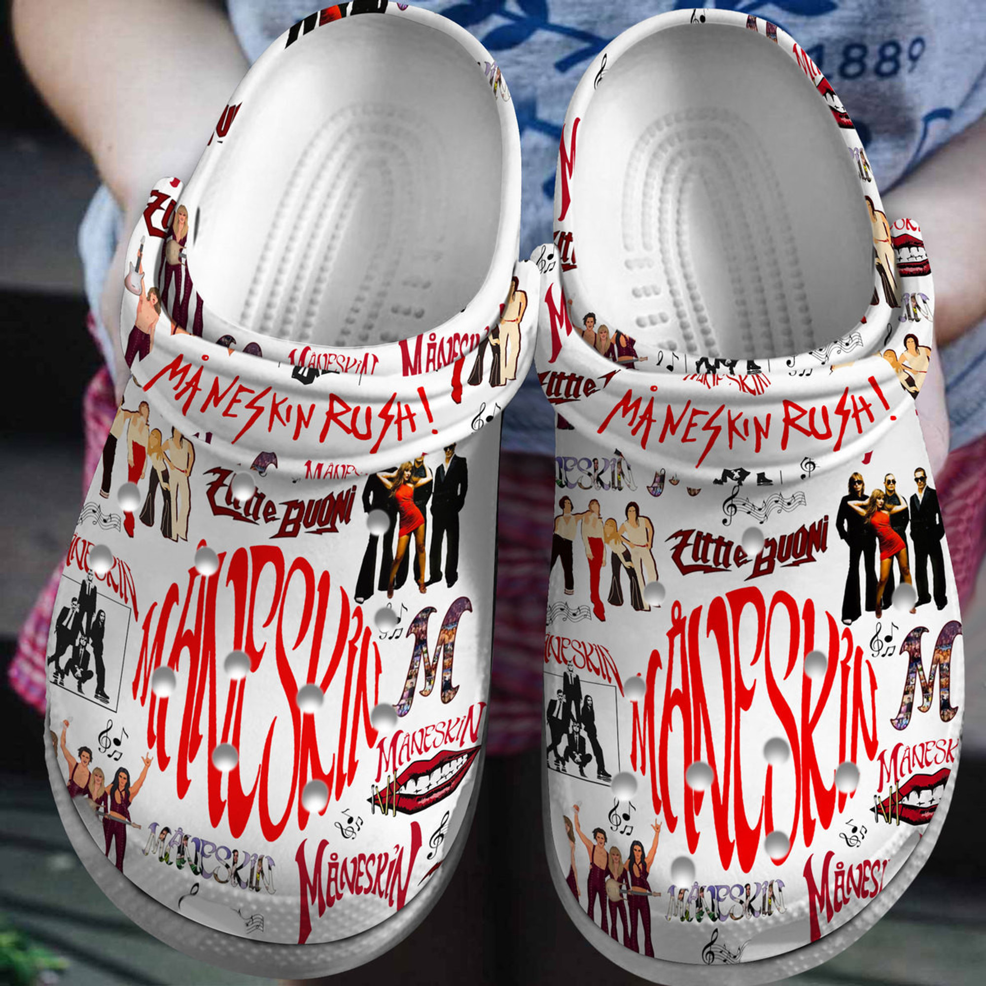 Maneskin Music Crocs Crocband Clogs Shoes