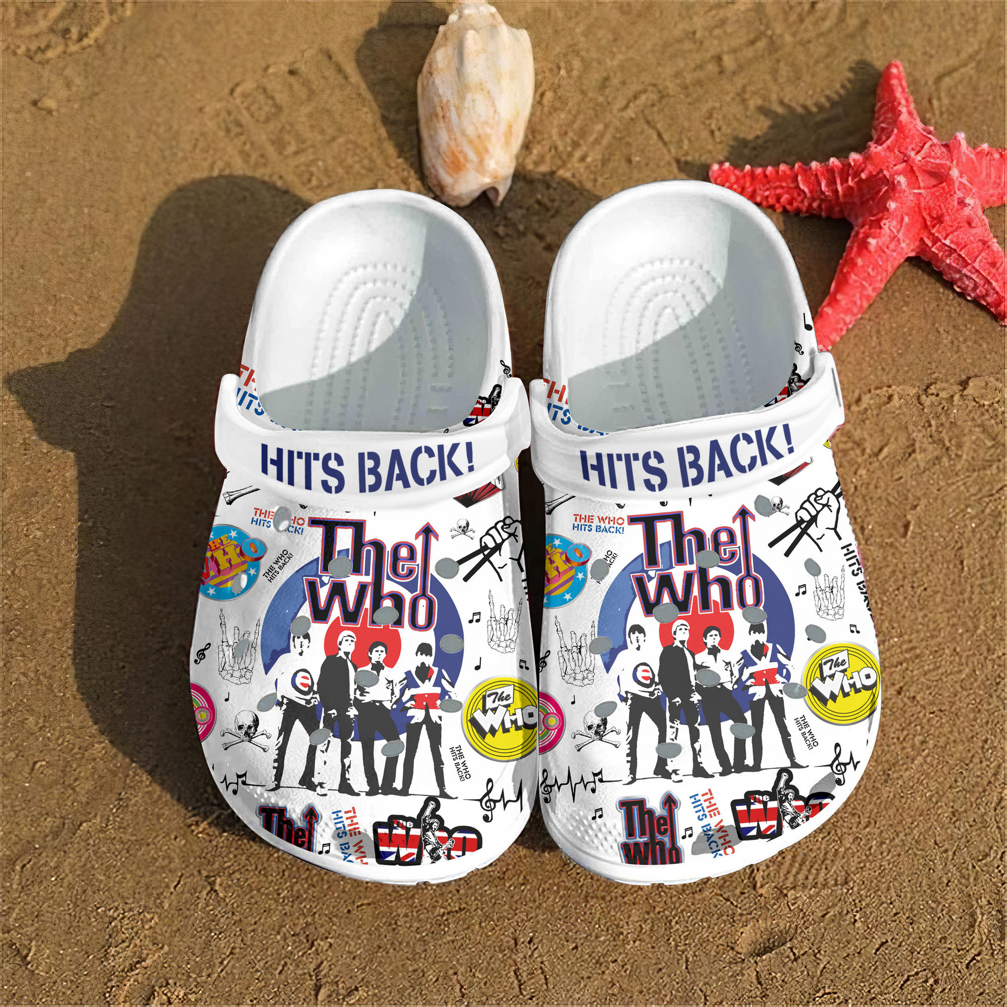 The Who Music Crocs Crocband Clogs Shoes