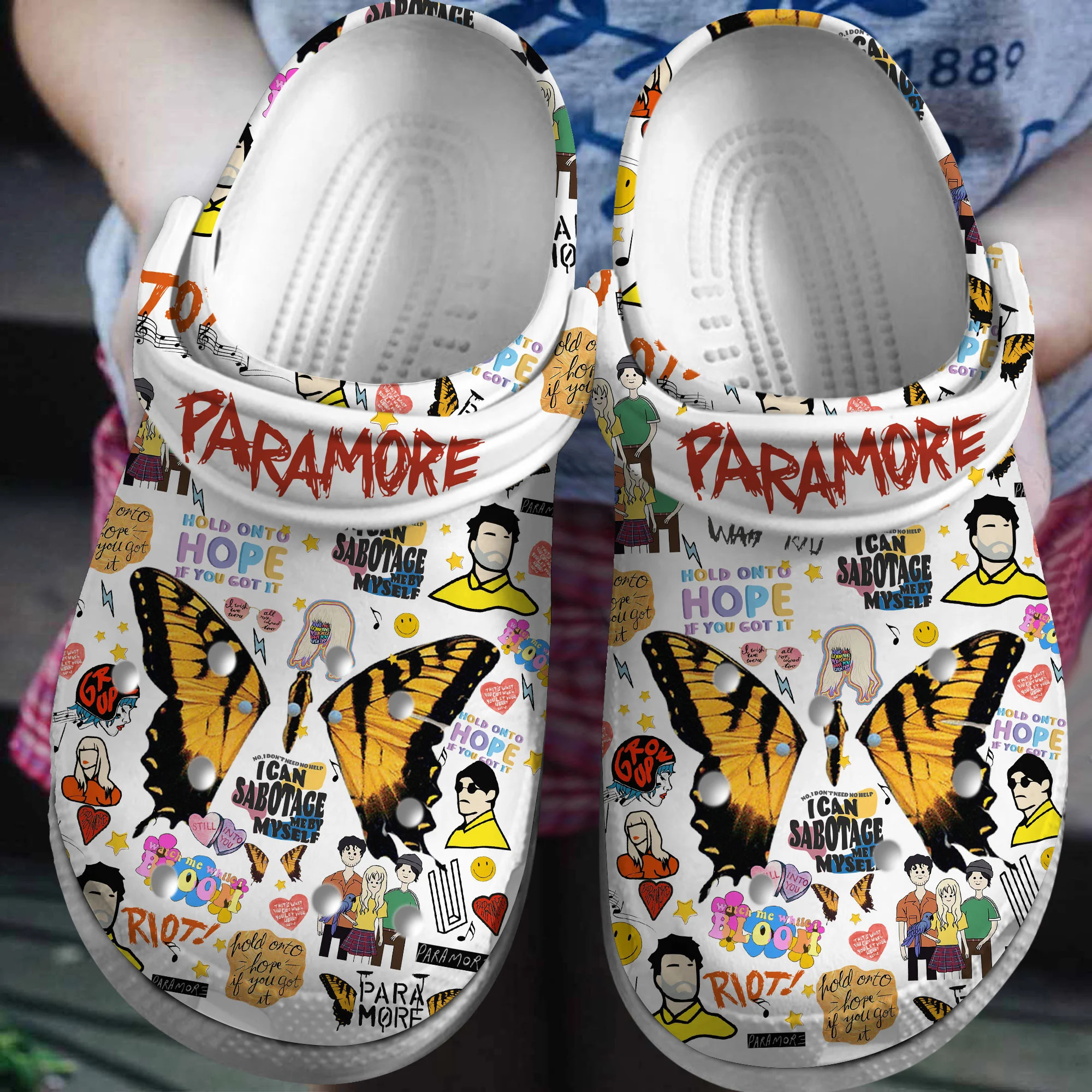 Selena Music Crocs Butterfly Crocband Clogs Shoes
