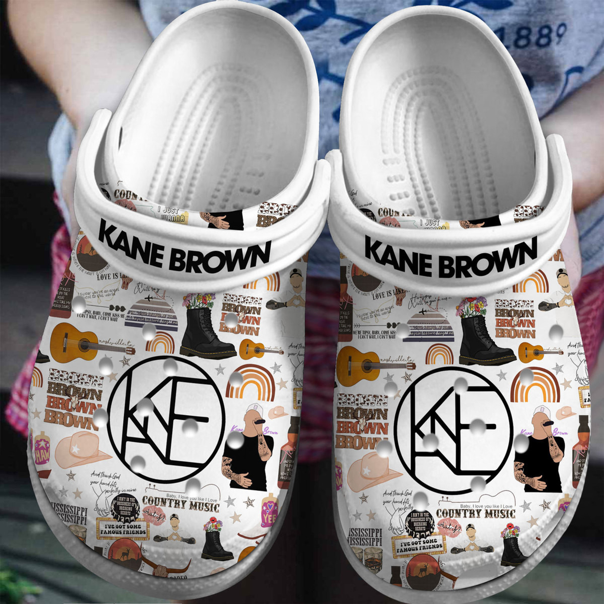 Kane Brown Music Crocs Crocband Clogs Shoes