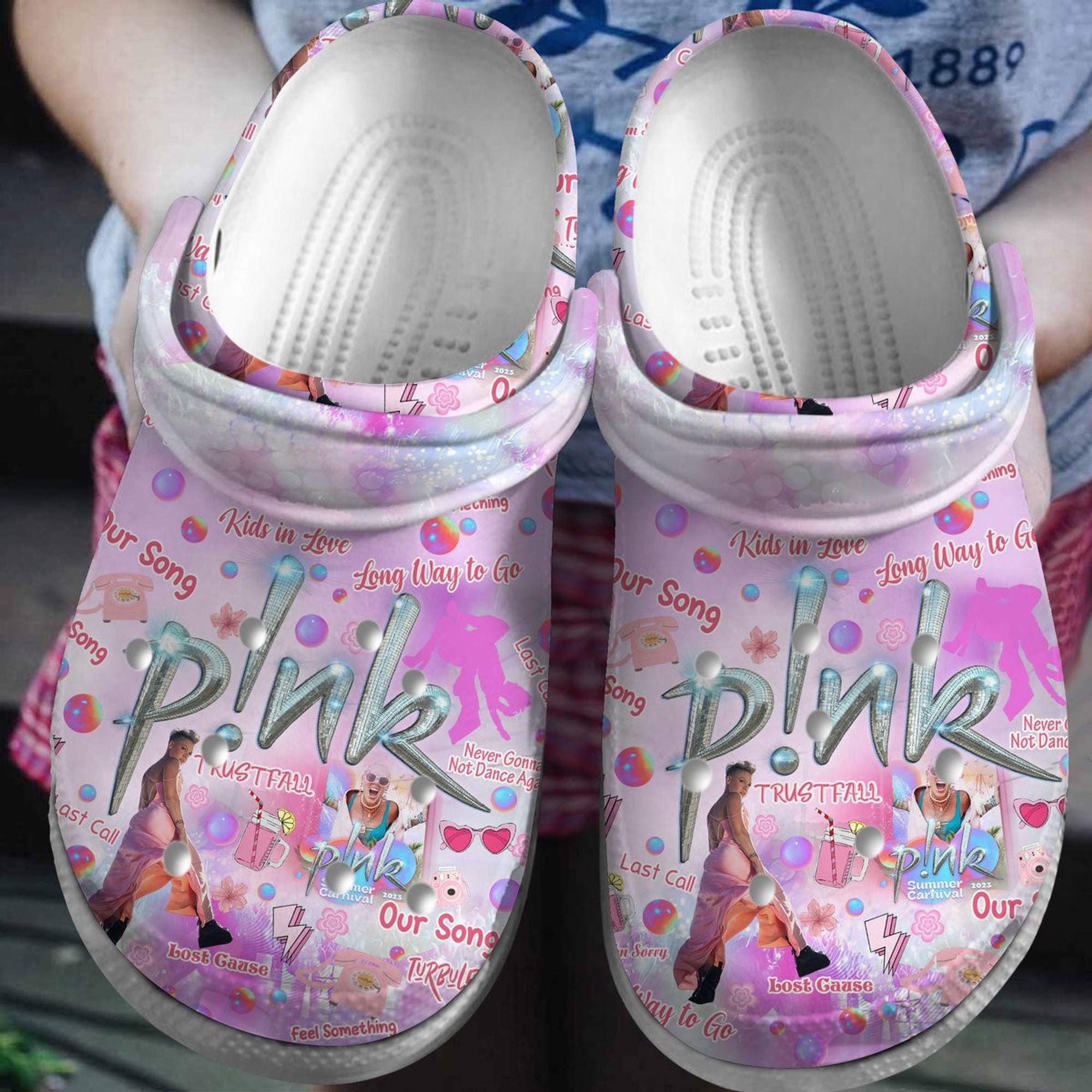 Pink Tour Crocs Crocband Clogs Shoes