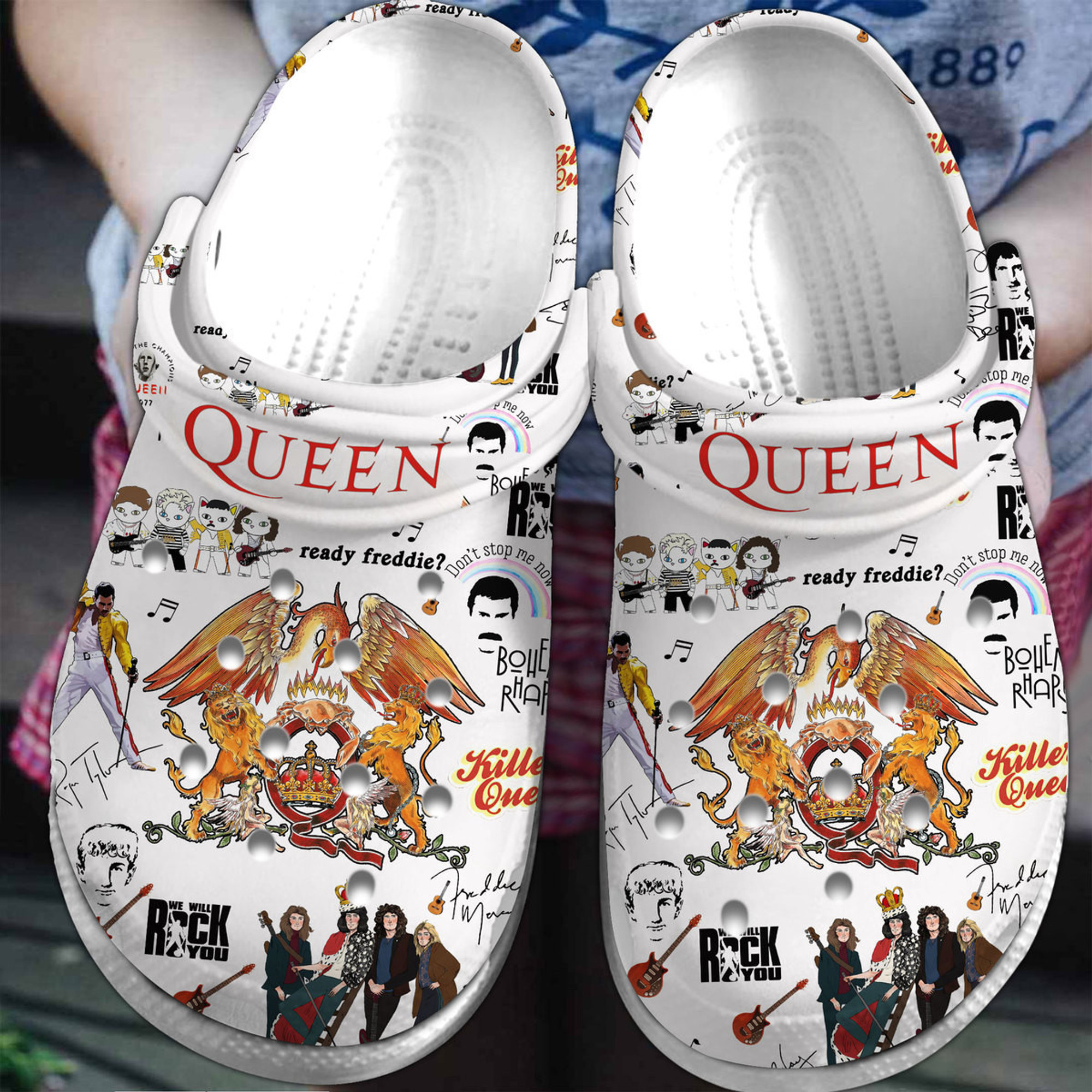 Queen Music Crocs Crocband Clogs Comfortable For Men Women