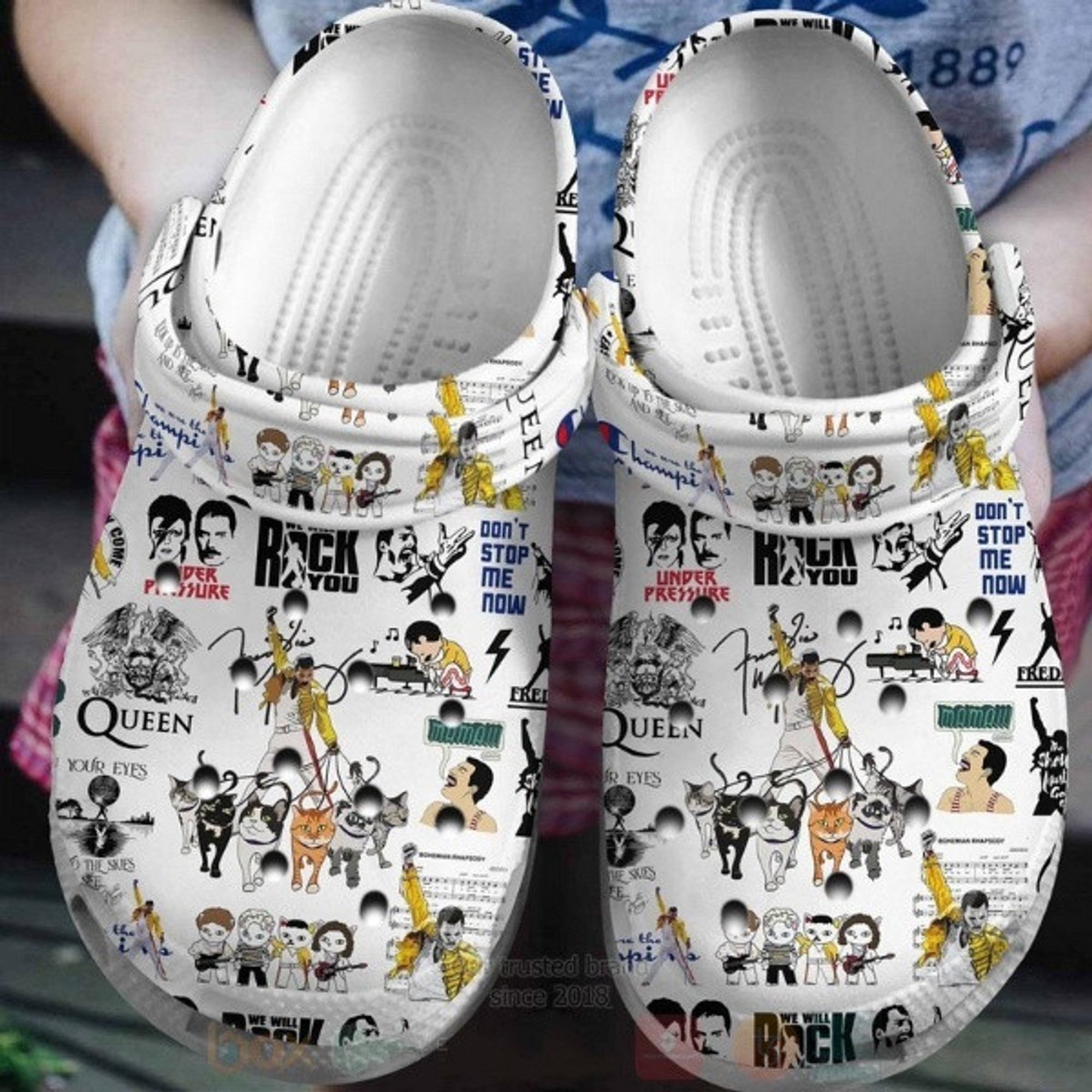 Queen Music Crocs Crocband Clogs Comfortable For Men Women