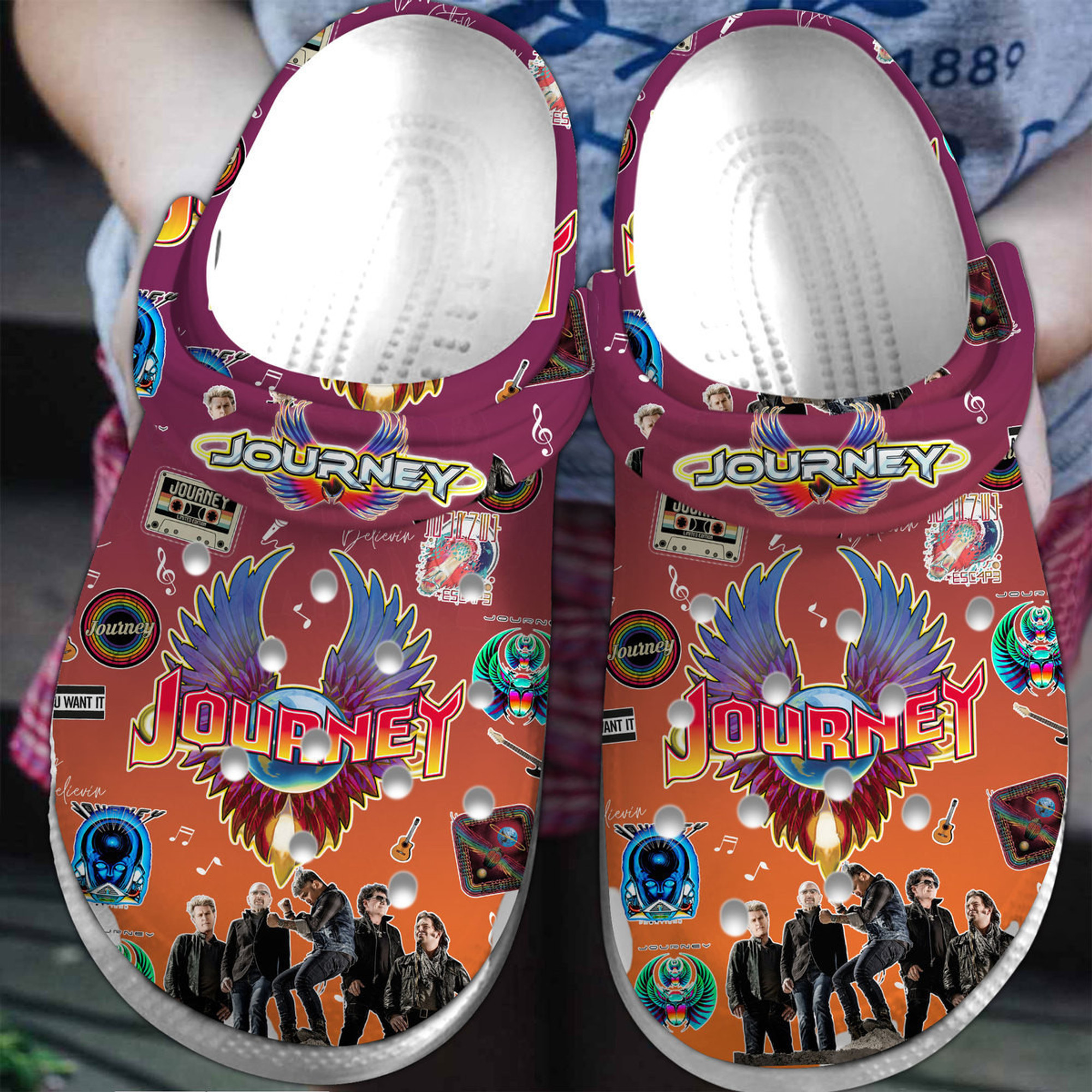 Jouney Music Crocs Crocband Clogs Comfortable For Men Women