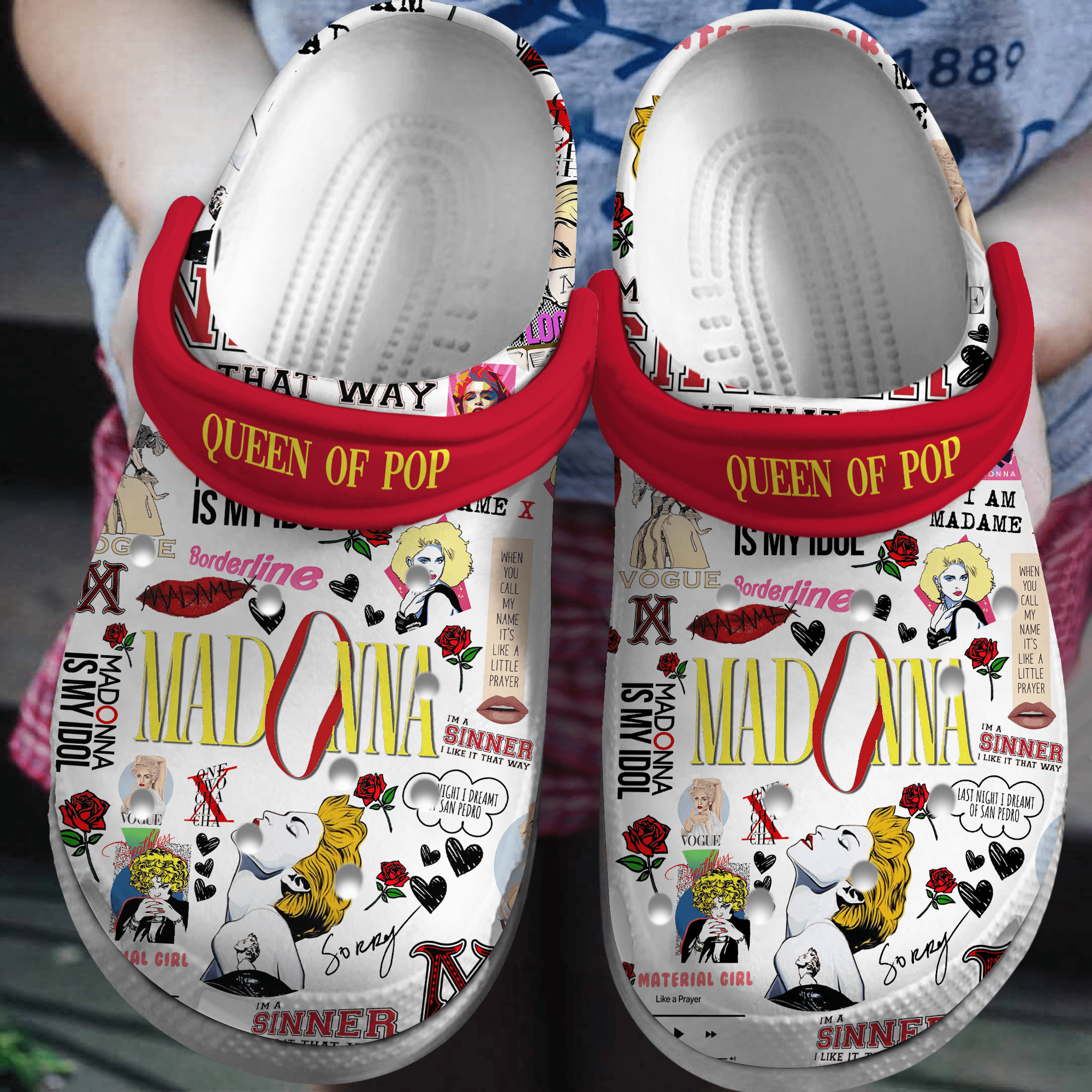 Madona Music Crocs Crocband Clogs Shoes