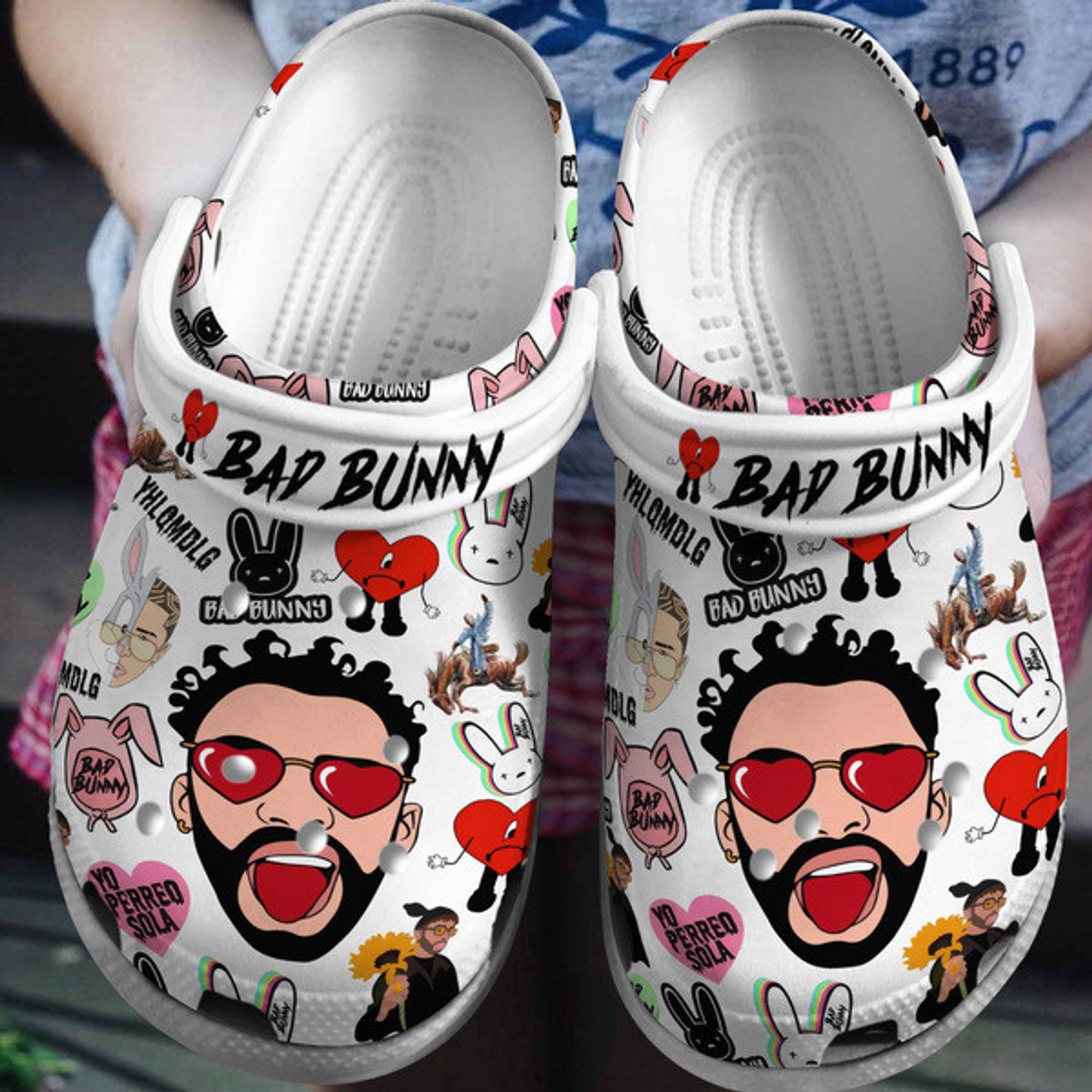 Bad Bunny Music Crocs Crocband Clogs Gift For Mom Dad Family