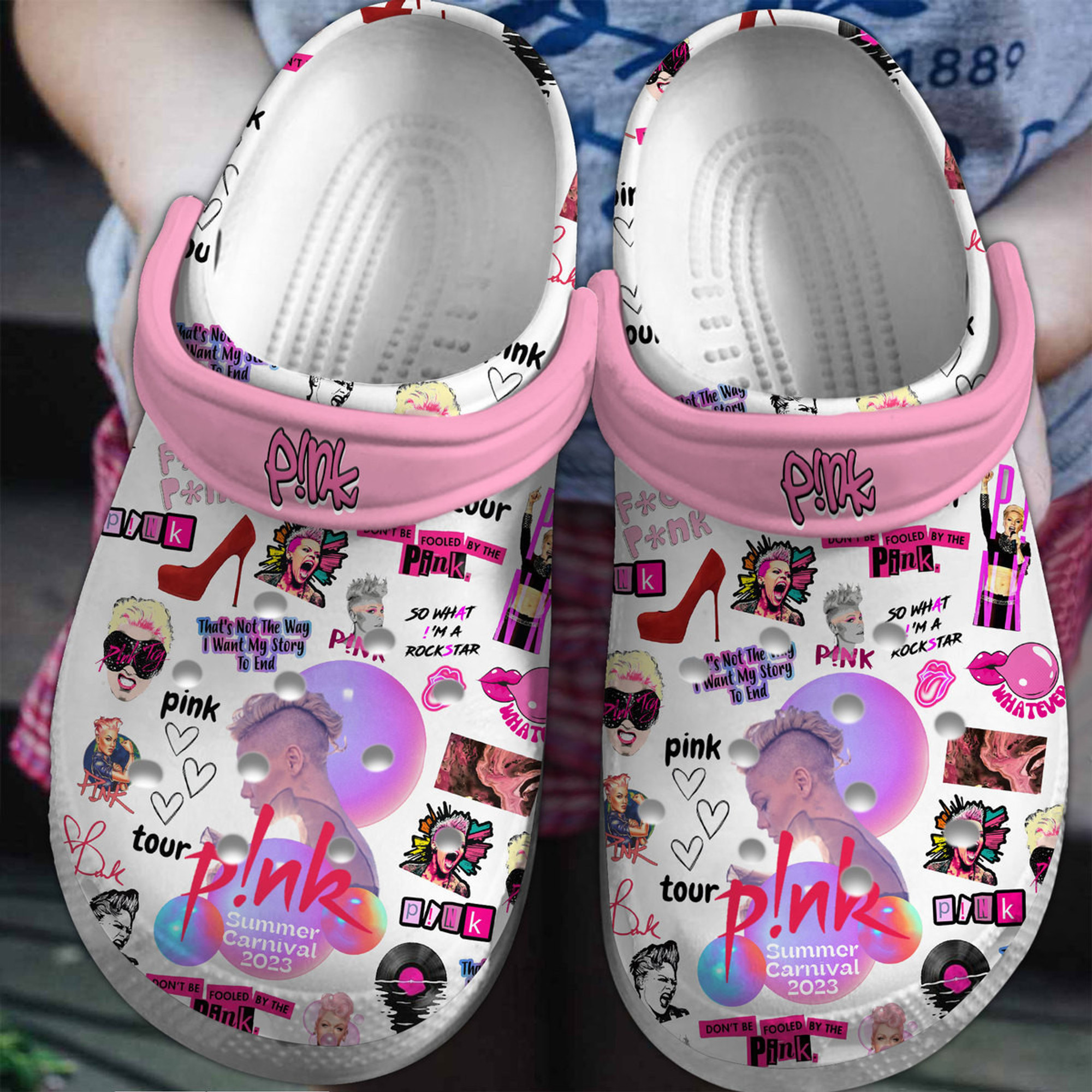 Pink Music Crocs Crocband Clogs Shoes