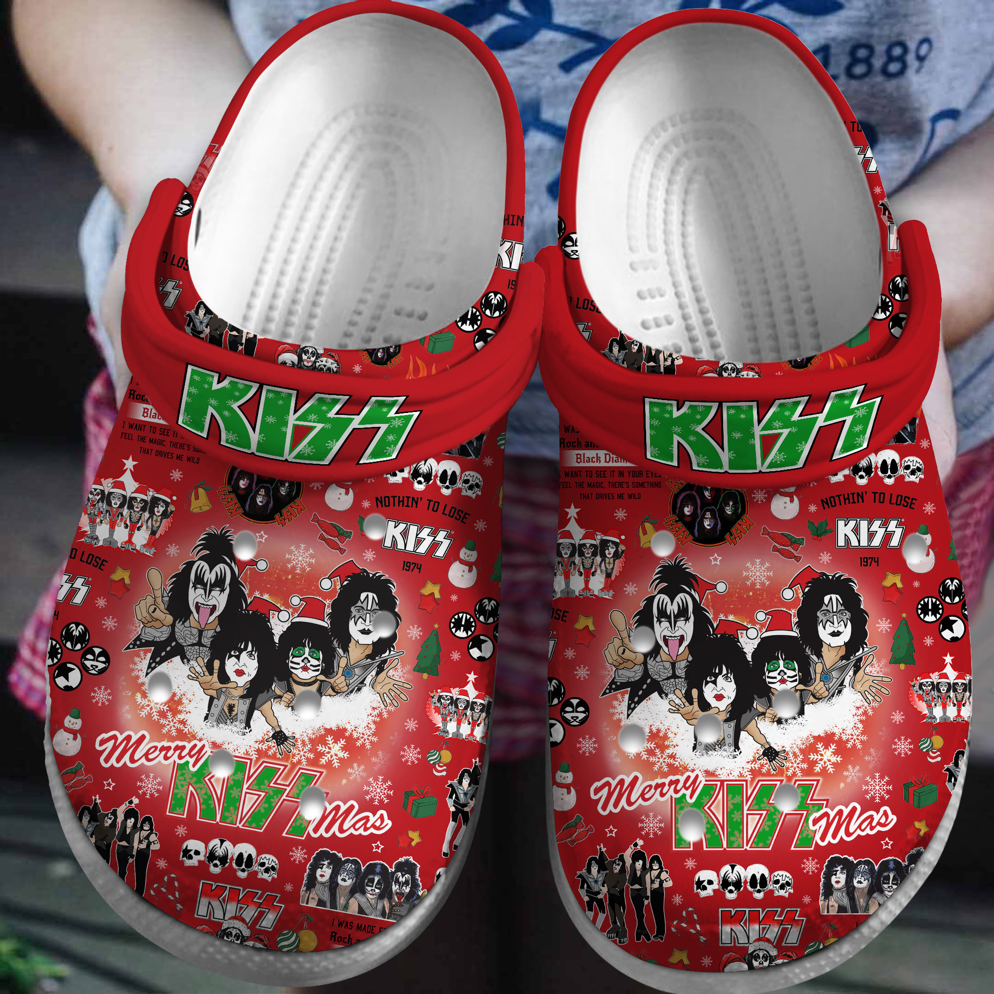 Kizz Music Crocs Crocband Clogs Shoes Red