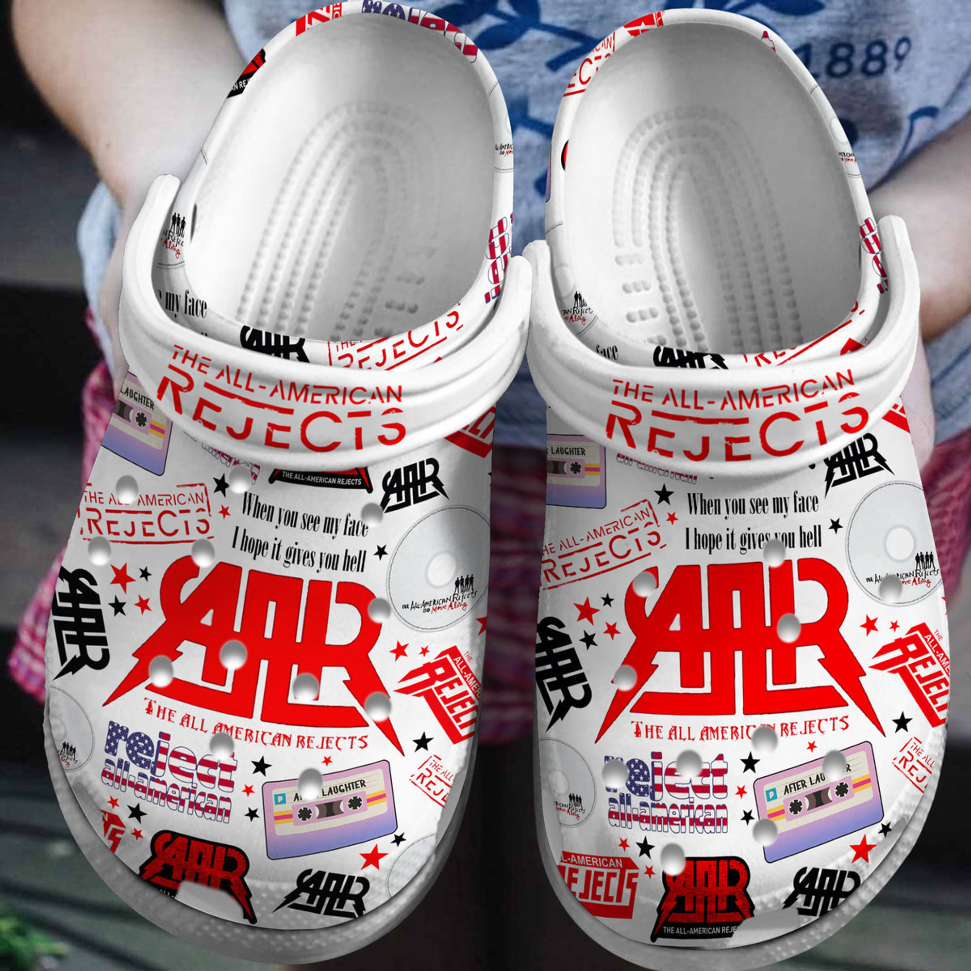 The All-American Rejects 3D Crocs Crocband Clogs Shoes