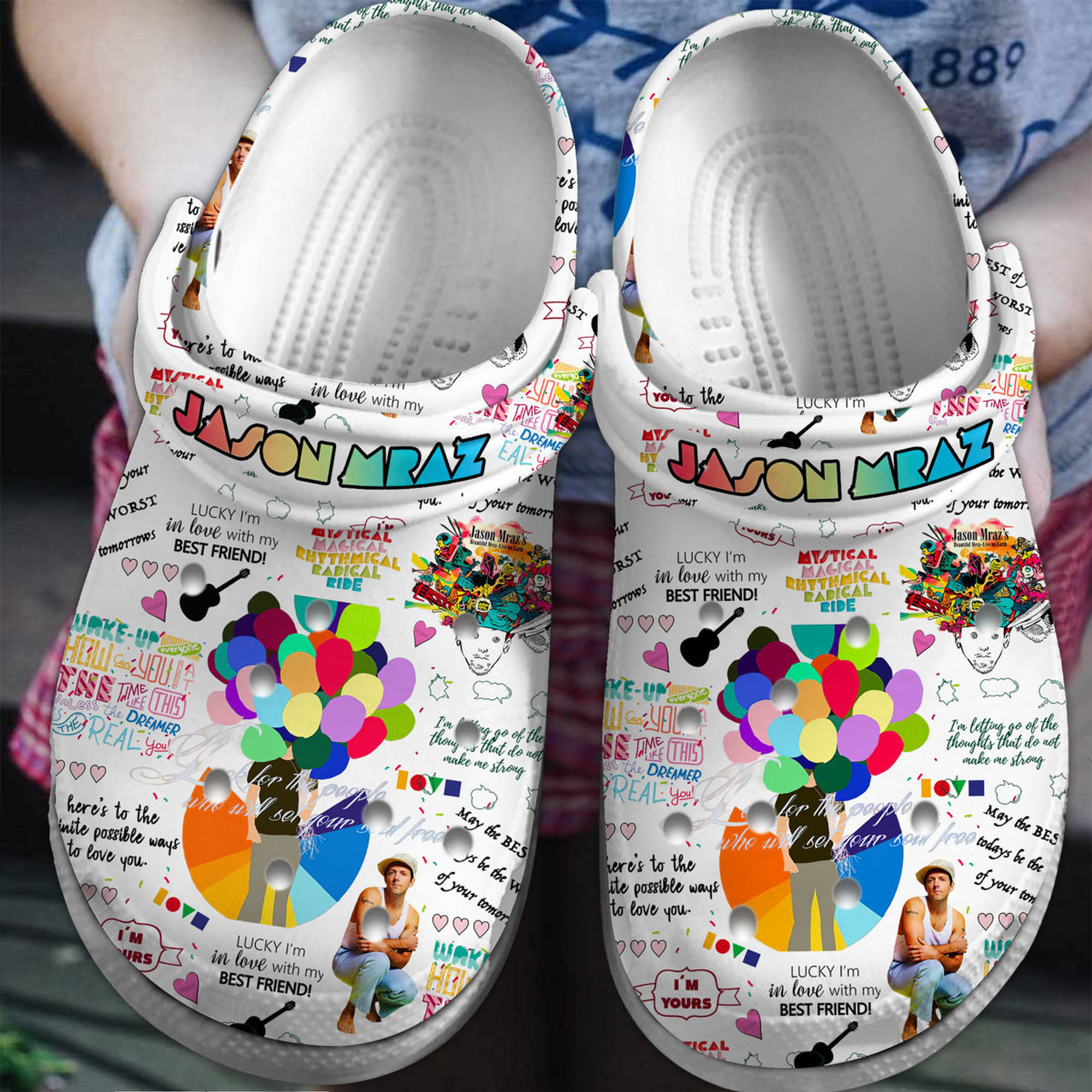 Jason Mraz 3D Crocs Crocband Clogs Shoes