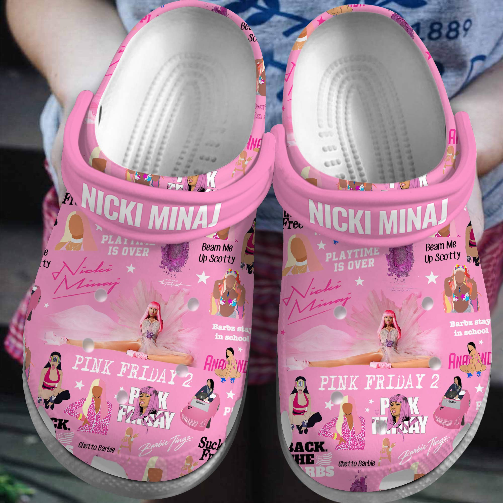 Nicki Minaj 3D Crocs Crocband Clogs Shoes