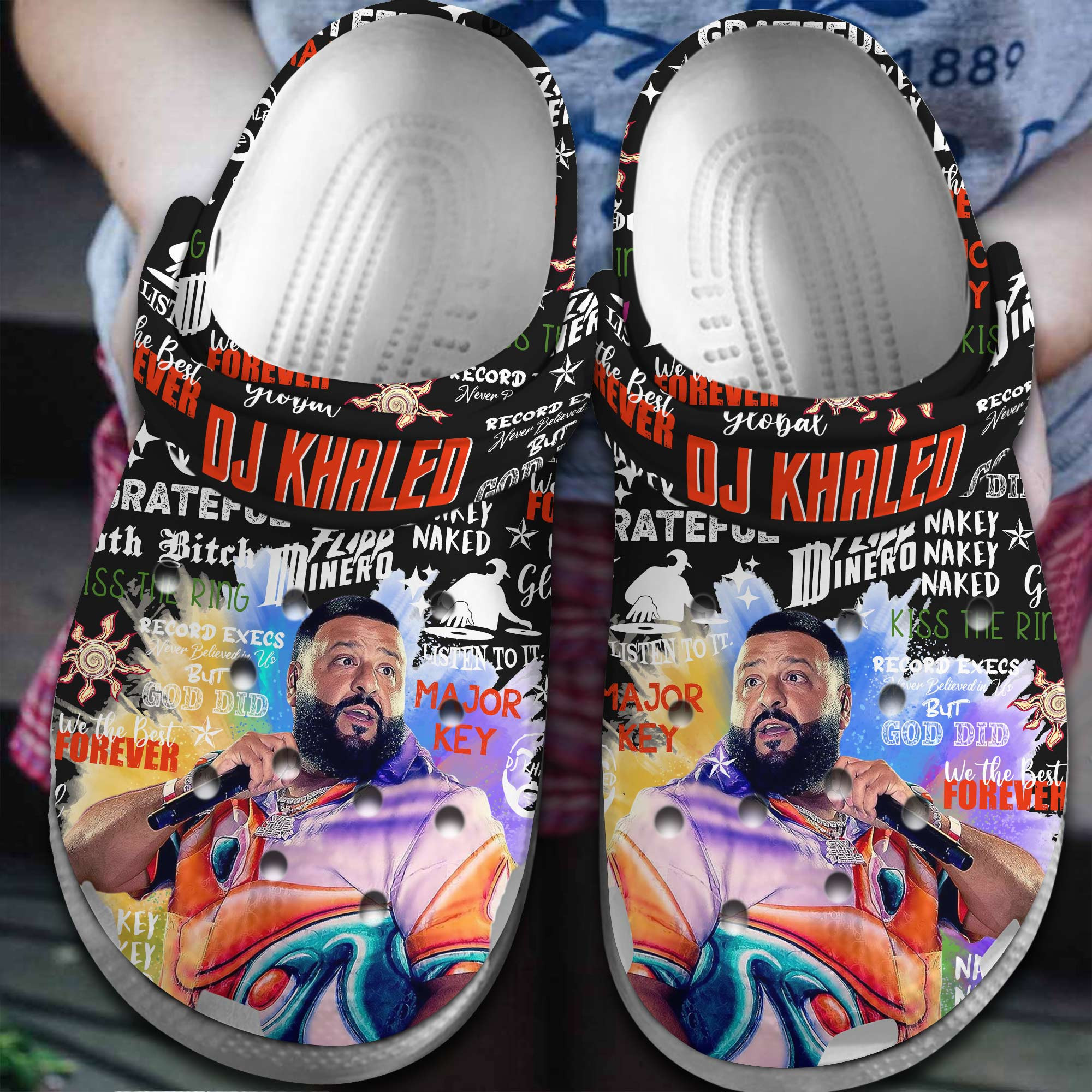 Dj Khaled 3D Crocs Crocband Clogs Shoes