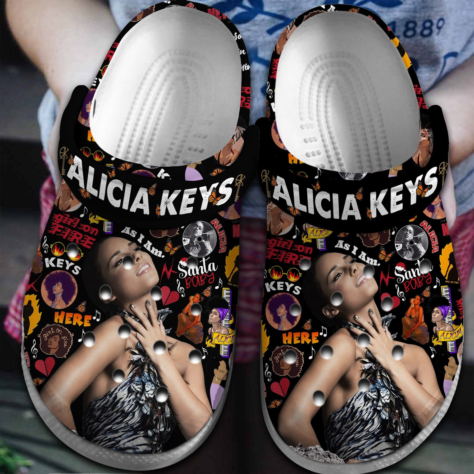 Alicia Keys 3D Crocs Crocband Clogs Shoes