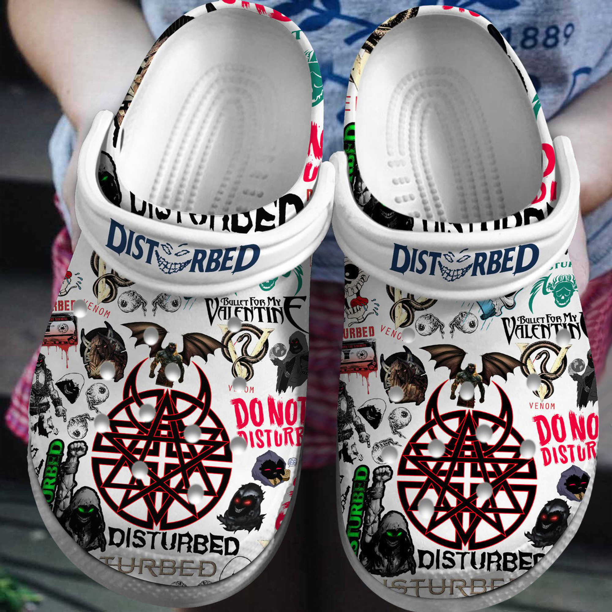 Disturbed 3D Crocs Crocband Clogs Shoes