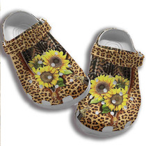 Animal Skin Sunflower Crocs Cheetah Sunflower Shoes Custom Shoe Gifts For Mother Day