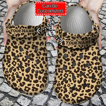 Flat Cheetah Animal Print Pattern Clog Shoes For Men And Women