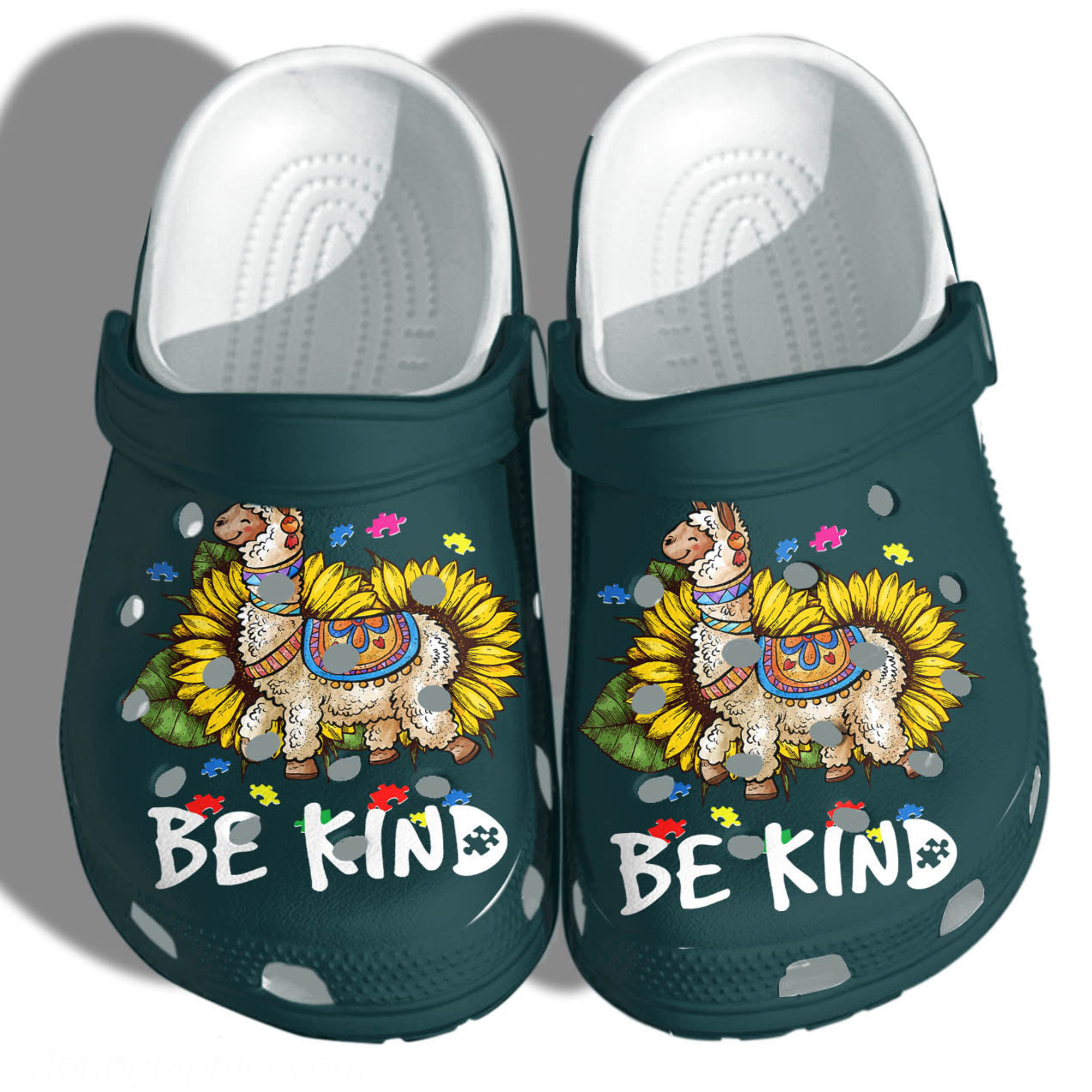 lama Sunflower Be Kind Custom Shoes Gifts For Mom Dad Friends