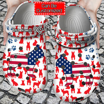 Bulldog American Flag Clog Shoes For Men And Women
