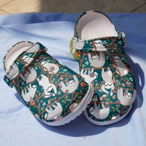 Grey Sloth Animal On Tree Gift For Lover Rubber Clog Shoes Comfy Footwear