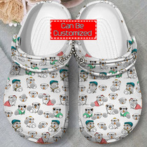Bulldog Pattern Clog Shoes For Men And Women