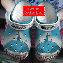 Shark Face Print Personalized Clogs Shoes With Your Name For Men And Women