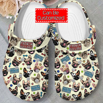 French Bulldog Pattern Clog Shoes For Men And Women