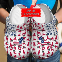 Boxer Dog American Flag Crocs For Men And Women