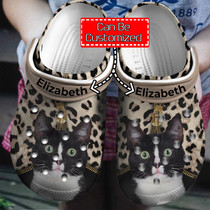 Cat Leopard Pattern Crocs For Men And Women