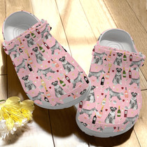 Schnauzer And Wine Animal Drunk Gift For Lover Rubber Crocs Comfy Footwear