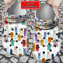 Dog Sayings Pattern Clog Shoes Animal Print