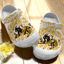Autumn Black Cat Among The Weeds Shoes,Funny Animal Clog Birthday Gift