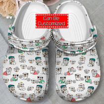 Bulldog Pattern Clog Shoes Animal Print