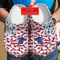 Dachshunds American Flag Clog Shoes Animal Print