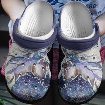 Horse Artwork Shoes,Animal Painting Crocbland Clogs