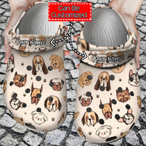 Cute Dog Breeds Pattern Clog Shoes Animal Print