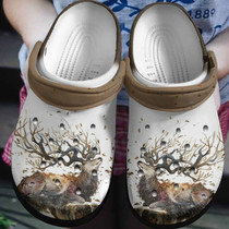 Animal Deer Fall Shoes,Autumn Forest Clog Gift For Male Female