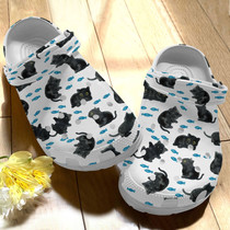 Cute Black Cats Water Color Shoes,Cute Animal Crocbland Clog Birthday Gift