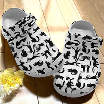 Black Cat Pattern Shoes,Funny Animal Clog Gift For Birthday