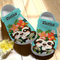 Baby Sloth With Flower Crown Shoes,Baby Animal Clog Gift For Birthday