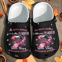 Flamingo My Spirit Animal Custom Shoes Clogs,Grumpy Flamingo Clog Birthday Gift For Girl