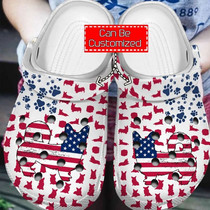 Corgi American Flag Clog Shoes Animal Print
