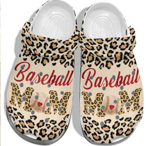 Animal Skin Baseball With Heart Outdoor Shoe,Baseball Mom Custom Shoes Clogs For Mother Day