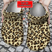 Personalized Leopard Animal Print Fur Pattern Clog Shoes