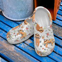 Cool Sloth With Flower Shoes,Funny Animal Clog Gift For Birthday