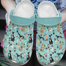 Drunk Greyhounds Shoes,Happy Animal With Wine Clog Birthday Gift