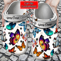 Animal Personalized Butterfly Lovers Clog Shoes