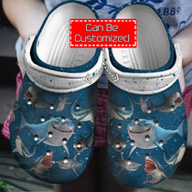 Animal Personalized Blue Shark Lovers Clog Shoes