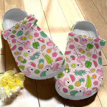 Flamingo Summer Vibes Gift For Lover Rubber Clog Shoes Comfy Footwear