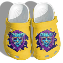 Lion Crocs Beach, Lion Summer Vibes Beach Croc Gifts Men Fathers Day