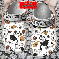 Personalized Cat Pattern Gift For Lovers Comfortable Summer Clog Shoes Cat